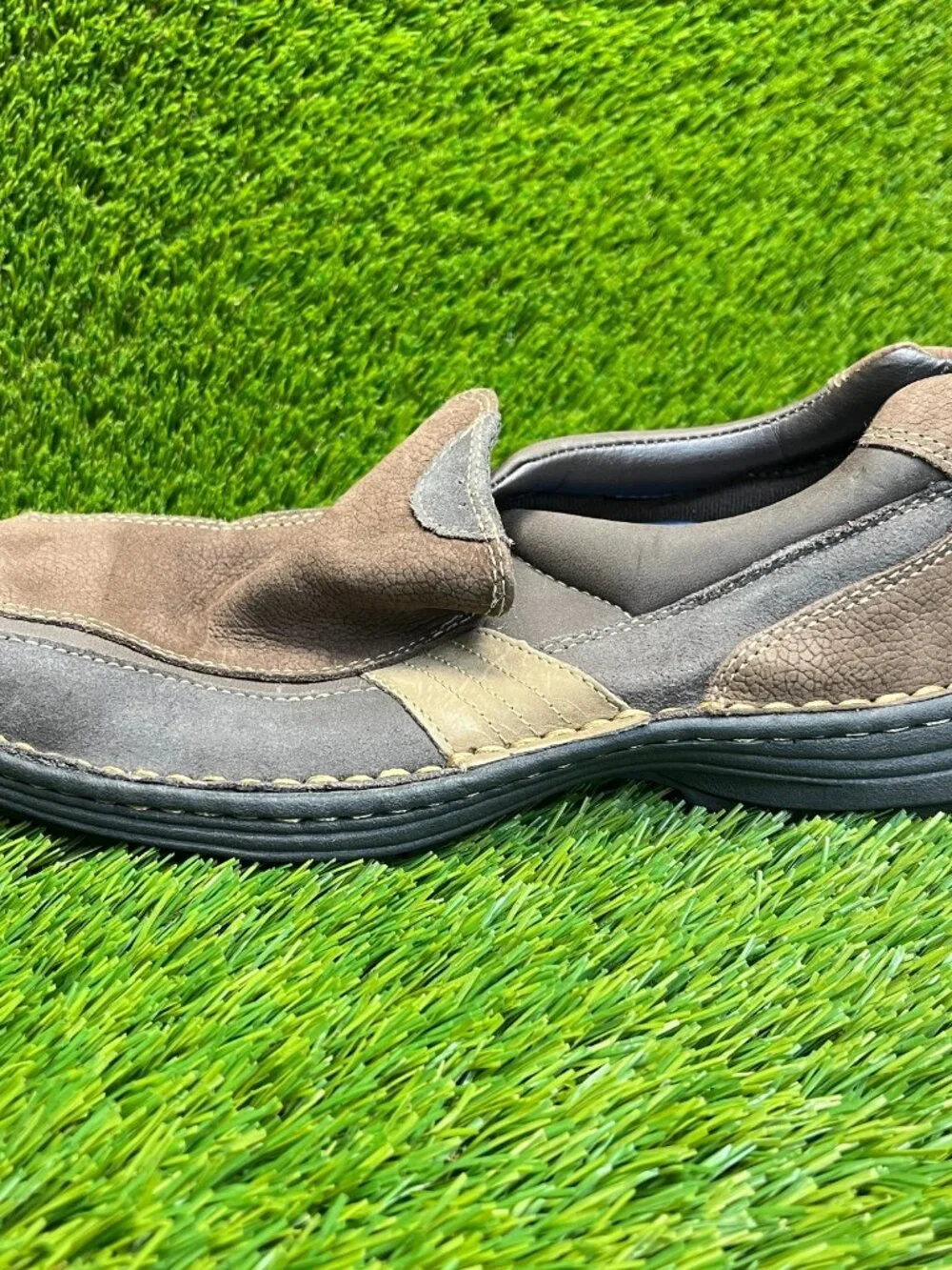 Dr. Scholl's‎ Benefit Mens Size 8.5 Brown Casual Classic Leather Slip On Shoes